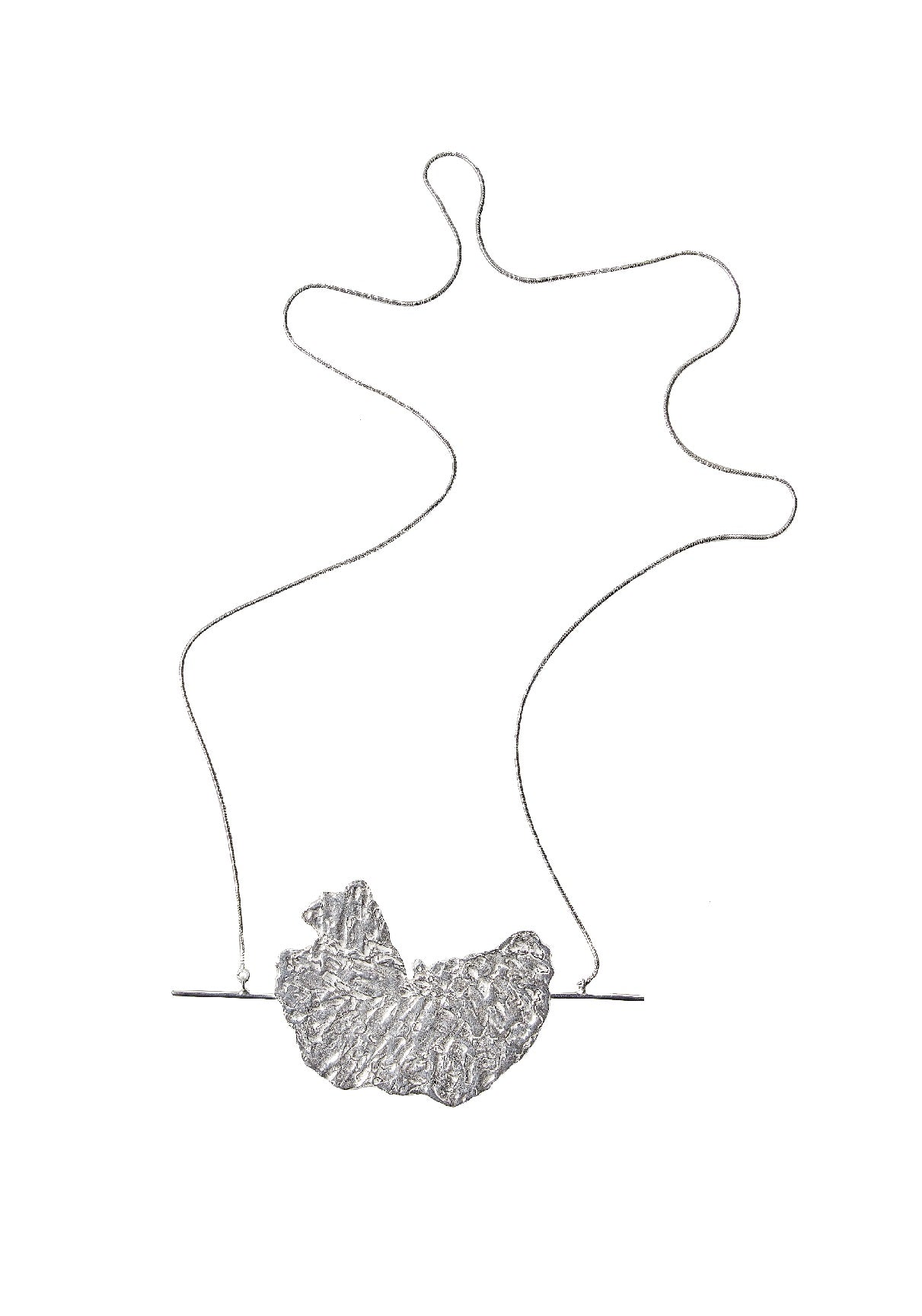 SIKA LONG NECKLACE SILVER